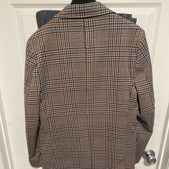 Men's VINTAGE Tweed Plaid Sport Coat and Pants Double Knit All Seasons 36 waist - Picture 7 of 9
